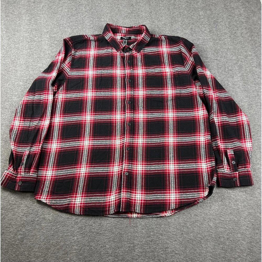 Forever 21 Men's Plaid Button‎ Up Shirt Size XL